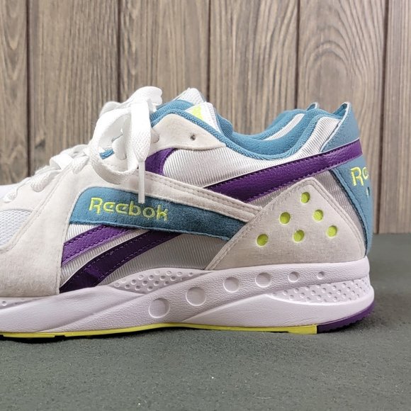 Reebok Pyro DV7292 Men's Trainers White/Blue/Purple/Yellow Sz 9.5 - Picture 4 of 11
